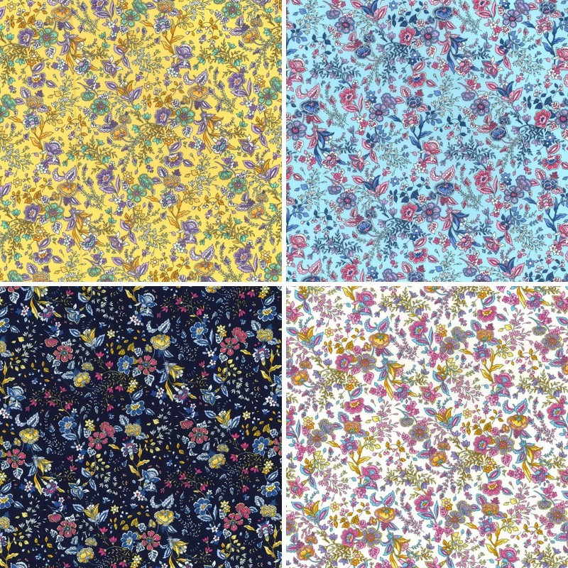 100 Cotton Poplin Fabric Rose Hubble Champney Road Floral Flower