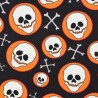 100% Cotton Poplin Fabric Skull & Crossbones Halloween 145cm Wide