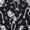 100% Cotton Poplin Fabric Dancing Skeleton Music Skulls Halloween 145cm Wide