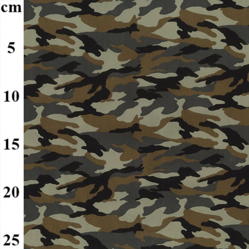 Jungle 100% Cotton Poplin Fabric Rose & Hubble Army Camouflage Military Jungle Woodland