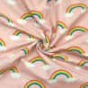 Cotton Rich Panama Fabric Rainbows Clouds Curtain Upholstery Cushion