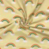 Cotton Rich Panama Fabric Rainbows Clouds Curtain Upholstery Cushion