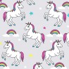 100% Cotton Digital Fabric Silver Unicorns Horse 150cm Wide