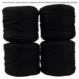 ReTwisst Recycled T-Shirt Craft Yarn Cotton Elastane Crochet Knitting Decor Min. 650g Black Shades