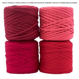 ReTwisst Recycled T-Shirt Craft Yarn Cotton Elastane Crochet Knitting Decor Min. 650g Red Shades