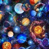100% Cotton Digital Fabric Timeless Treasures Funky Outerspace Planets Space