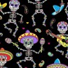 100% Cotton Fabric Timeless Treasures Dancing Day Of The Dead Skeletons
