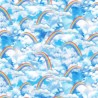 100% Cotton Fabric Timeless Treasures Over The Rainbow Clouds Sky