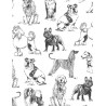 100% Cotton Fabric Timeless Treasures Sketched Realistic Dog Breeds Dogs
