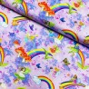 100% Cotton Fabric Nutex Fairy Garden Butterfly's Rainbows Mushrooms Stars