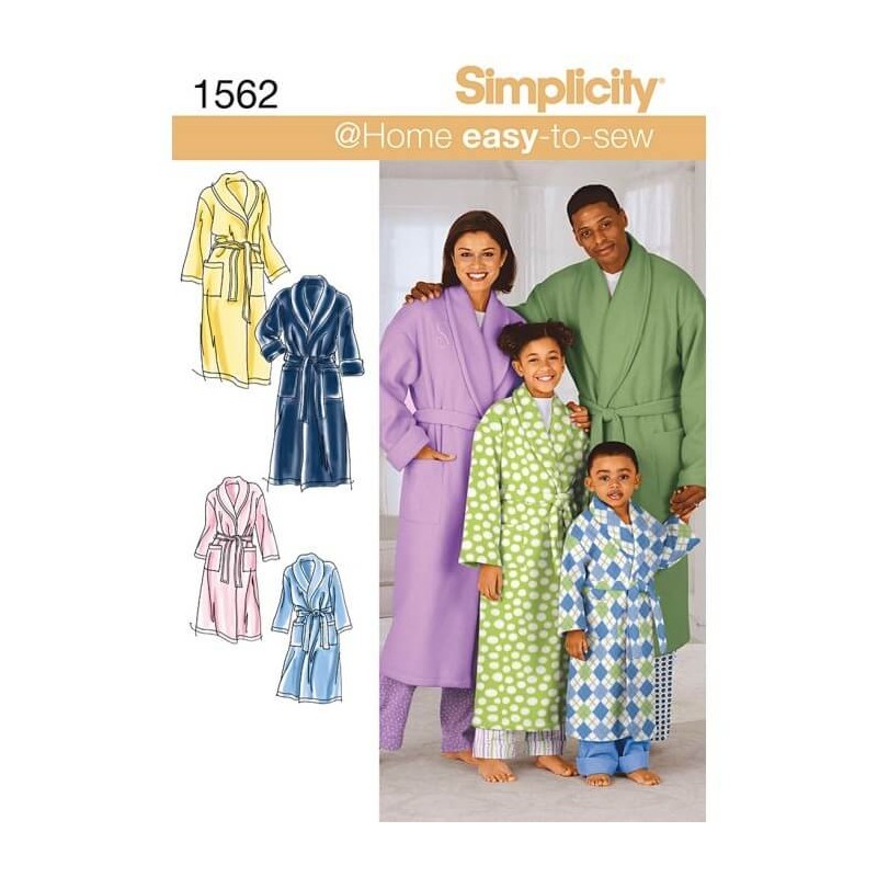 simplicity sewing patterns 1562 easy sew child teen adult bathrobe dressing gown