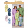 Simplicity Sewing Patterns 1562 Easy Sew Child Teen Adult Bathrobe Dressing Gown