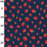 Polycotton Fabric Strawberries Tossed Strawberry Food Fruit
