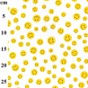 Polycotton Fabric Bouncing Happy Smile Faces Yellow Emoji