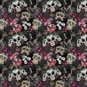 100% Cotton Digital Fabric Day Of The Dead Skulls Black  Crafty 140cm Wide