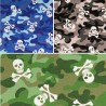 100% Cotton Poplin Fabric Army Camouflage Skulls & Crossbones 140cm Wide