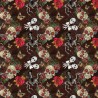 100% Cotton Digital Fabric Brown Skulls Red Roses Spider Webs Crafty 140cm Wide