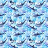 100% Cotton Digital Fabric Sealife Dolphins Fish 140cm Wide