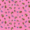 100% Cotton Poplin Fabric Rose & Hubble Cartoon Buzzy Bumble Bees Honey