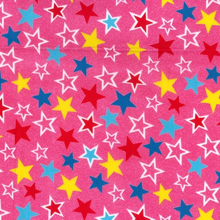 100% Cotton Poplin Fabric Rose & Hubble Colourful Starry Sky Party Time