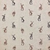 Cotton Rich Linen Look Fabric Shabby Hares Rabbits Upholstery