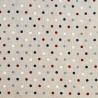 Cotton Rich Linen Look Fabric Nautical Multi Polka Dots Spots Upholstery