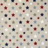 Cotton Rich Linen Look Fabric Nautical Multi Stars Upholstery