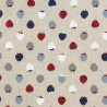 Cotton Rich Linen Look Fabric Nautical Multi Strawberries Upholstery Strawberry