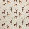 Cotton Rich Linen Look Fabric Digital Stags & Deers Upholstery