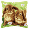 Vervaco 100% Cotton Large Hole Canvas Cross Stitch Rabbits Bunnies Flower Daisy