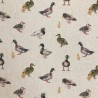 Cotton Rich Linen Look Fabric Digital Mallard Ducks Upholstery