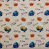 Cotton Rich Linen Look Fabric Digital Aquarium Tropical Fish Upholstery