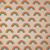 Cotton Rich Linen Look Fabric Digital Large Rainbows In Rows Upholstery