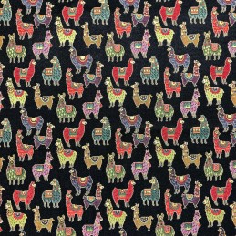Tapestry Fabric Black Llama...