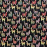 Tapestry Fabric Black Llama Alpaca Upholstery Furnishings Curtains 140cm Wide