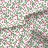 Polycotton Fabric Ladybirds Strawberries Insect Fruit Leaves