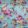 100% Cotton Poplin Fabric Blooming Radford Roses Bushes Floral Flower 145cm Wide