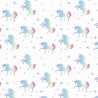 100% Cotton Digital Fabric Oh Sew Rainbow Unicorns & Stars 140cm Wide