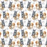 100% Cotton Digital Fabric Oh Sew French Bulldog Beagle Dogs Paws 140cm Wide