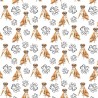 100% Cotton Digital Fabric Oh Sew Boxer Sitting Dog Paw Prints 140cm Wide