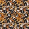 100% Cotton Digital Fabric Oh Sew Packed Dogs Faces Dog 140cm Wide
