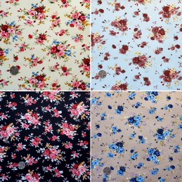 100% Cotton Poplin Fabric Posy Roses Bunches Floral Flower Wellsgrove 145cm Wide