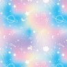 100% Cotton Fabric Digital Little Johnny Range Pastel Galaxy Planets Comet