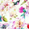 100% Cotton Fabric Digital Little Johnny Range Birds Magnolia Flowers