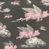 100% Cotton Fabric Nutex Who Said Pigs Can't Fly Pig Flying Animals Farmyard