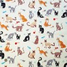 100% Cotton Fabric Nutex Nine Lives Kitten Cat Cats Playing with Mice Yarn Pets