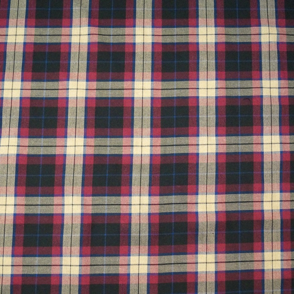 Polyviscose Tartan Fabric Fashion Royal Stewart Medium Scottish Plaid Check