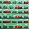 100% Cotton Fabric Thomas & Friends Green Train Tracks Trains Vehicles Children