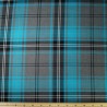 Polyviscose Tartan Fabric Fashion Turquoise Grey 53 Scottish Plaid Check Woven