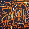 100% Cotton Poplin Fabric Vintage Antique Chain Link Illusion 145cm Wide